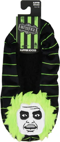 Miniatura 4 de Bioworld Beetlejuice - Pantuflas de pelo 3D bordadas con suela antideslizante para mujeres y hombres, Escarabajo