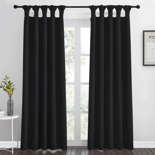 Miniatura 10 de EcoDrapes Paneles de cortina macizos con pestañas trenzadas para casa de lujo (rosa bebé, 52 pulgadas de ancho por 63 pulgadas de largo, 1 panel)