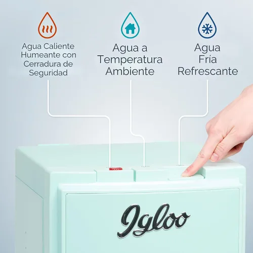 Miniatura 3 de Igloo Dispensador de enfriador de agua con carga inferior retro, opciones de temperatura caliente, fría o ambiente, capacidad para botellas de 3 o 5