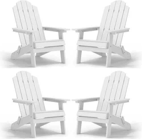 Miniatura 23 de MXIMU Silla Adirondack plegable para exteriores: sillas Adirondack fáciles de montar y cómodas, silla de plástico compuesto para todo tipo de clima