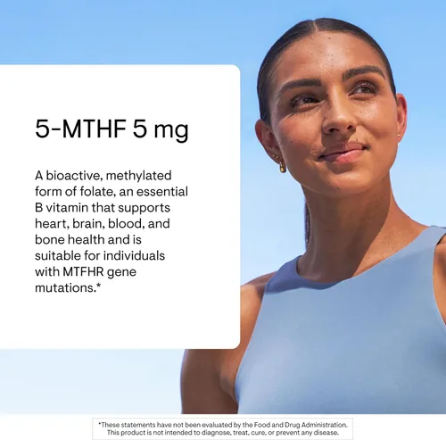 Miniatura 3 de THORNE - 5-MTHF - Suplemento de metilfolato (folato B9 activo) - Apoya la salud cardiovascular, el desarrollo fetal, la salud nerviosa, los niveles