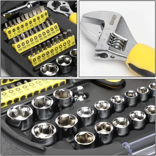 Miniatura 3 de DNA MOTORING Caja de herramientas de reparación de automóviles y hogar de 64 piezas, juego de herramientas de puntas de destornillador, juego