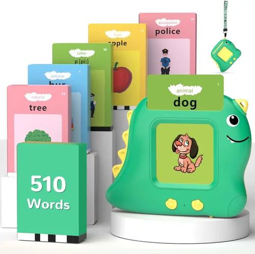 Miniatura 13 de Alotwan Tarjetas Didácticas Bilingües Parlantes Español/Inglés, Juguetes Sensoriales de Aprendizaje para Niños Autistas, 224 Palabras de Vista