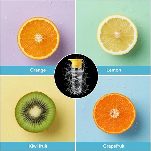 Miniatura 6 de CoguZed Paquete de 2 exprimidores manuales de limón y lima, mini exprimidor portátil de cítricos con tapa para extracción de jugo fresco