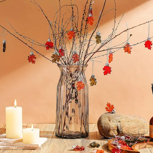 Miniatura 5 de WILLBOND 36 piezas de adornos de Acción de Gracias para árbol pequeño, decoración de árbol de Acción de Gracias, hoja de arce, adornos colgantes
