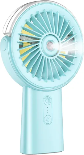 Miniatura 9 de Otlonpe Ventilador de nebulización de mano portátil, pequeño ventilador de niebla recargable personal de mano, ventilador de agua de 4000 mAh