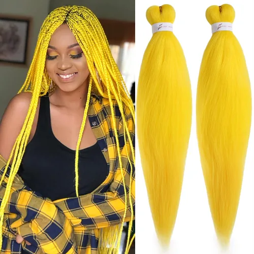 Miniatura 7 de Unionbeauty - Cabello trenzado preestirado de 16 pulgadas, 8 paquetes de cabello rubio trenzado con agua caliente, textura Yaki, trenzas
