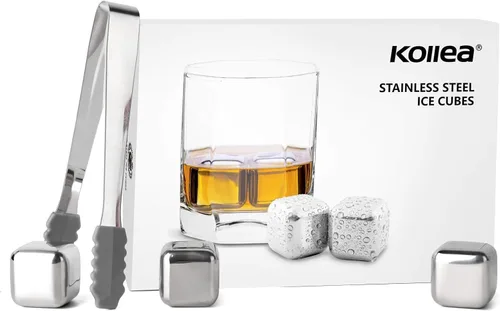 Miniatura 9 de Kollea Piedras de whisky de Navidad, 8 paquetes de rocas de whisky de acero inoxidable, cubo de hielo reutilizable para beber, regalo de cumpleaños