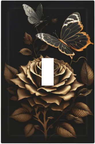 Miniatura 95 de Cubierta de Interruptor de Palanca Única de Asta de Venado de Madera de Estilo Rústico de Granja Placa Decorativa de Pared de 1 Banda Placa Frontal