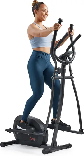 Sunny Health & Fitness Smart Upright Elliptical w/Pulse Sensor Built-in, Indoor Full-Body Cross-Training & Cardio Exercise Machine for Home, Free