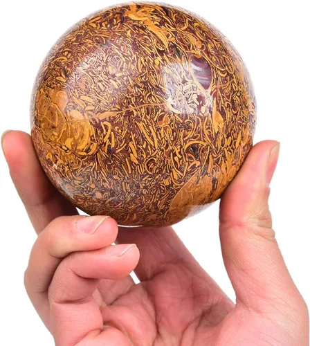 Miniatura 148 de JIC Gem Esfera de cristal de cuarzo Pietersite, bola de cristal decorativa azules y marrones dorados para meditación, decoraciones de mesa