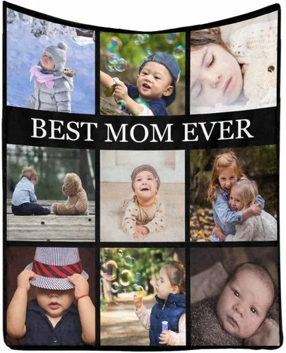 Miniatura 31 de InterestPrint Regalos personalizados para mamá, manta personalizada con fotos y fotos familiares, regalos de cumpleaños para el día de la madre