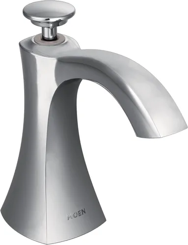 Miniatura 3 de Moen S3948C Dispensador de jabón de cocina de transición montado en la cubierta con botella recargable sobre el fregadero, cromado