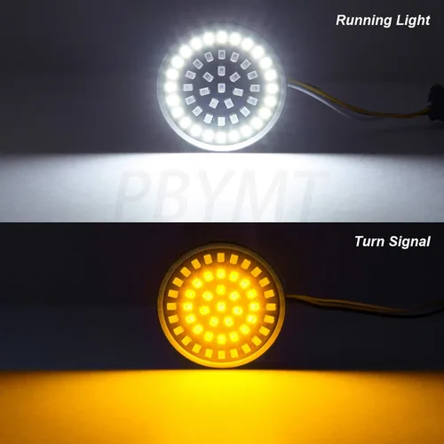 Miniatura 7 de PBYMT 1157 Luz LED de señal de giro frontal de 2 pulgadas, kit de cubierta de lente ahumada de bala compatible con Harley Davidson Dyna Softail