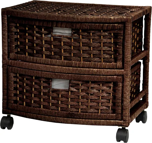 Red Lantern Oriental Furniture - Cofre ocasional de fibra natural de 16 pulgadas, 2 cajones