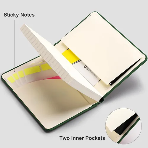 Miniatura 7 de RETTACY Cuaderno de bolsillo, paquete de 2, 160 páginas rayadas numeradas por paquete, tamaño pequeño A6 (3.5 x 5.5 pulgadas), para trabajo, diario