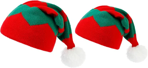 Miniatura 25 de 2 gorros de punto de Navidad para padres e hijos, gorro de Papá Noel para adultos, bebés, invierno, cálido, gorro de calavera para fiestas
