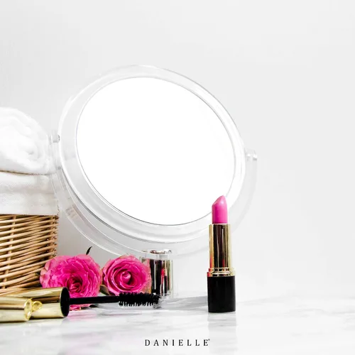 Miniatura 4 de Danielle Creations - Espejo de maquillaje de doble cara de 6.75 pulgadas con vidrio Ultra Vue, 12 magnficaciones, acrílico transparente