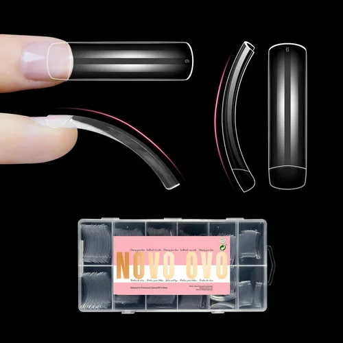 Miniatura 9 de NOVO OVO Halloween 500 piezas Puntas de uñas postizas curvas Hawk transparentes extra súper extremas de curva profunda y media, puntas de garra