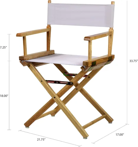 Miniatura 2 de Casual Home - Silla de director de 18.0 in, marco natural con lona blanco