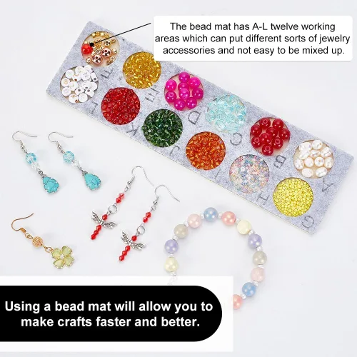 Miniatura 4 de PH PandaHall 10 tableros de cuentas para cuentas con diseño de cuentas, bandejas de fieltro para joyería, organizador de pulseras, bandeja