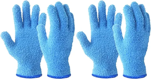 Miniatura 13 de Guantes de microfibra para quitar polvo de plantas de Evridwear reutilizables, guante de limpieza de hojas para plantas de interior, persianas, Azul