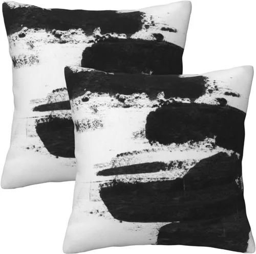Miniatura 21 de Lcokin - Fundas de almohada decorativas con rayas rojas y negras abstractas, 16 x 16 pulgadas, juego de 2, funda cuadrada de cojín gris para sofá