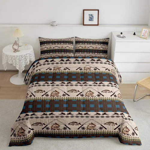 Miniatura 14 de Juego de ropa de cama de oso para niños y adolescentes, juego de edredón de animales salvajes para niños, adolescentes, naturaleza, vida silvestre