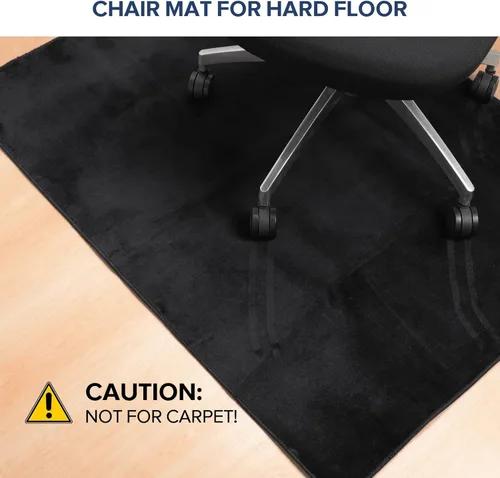 Miniatura 4 de Tapete grande para silla de oficina para suelo duro, 63 x 51 pulgadas, alfombra de escritorio de tela de franela, protector para oficina en casa