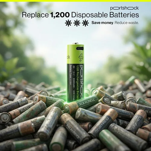 Miniatura 7 de D Baterías recargables USB C (paquete de 2) – 1.5 V 5000 mAh de litio de alta capacidad – 4 horas de carga rápida D baterías con cable