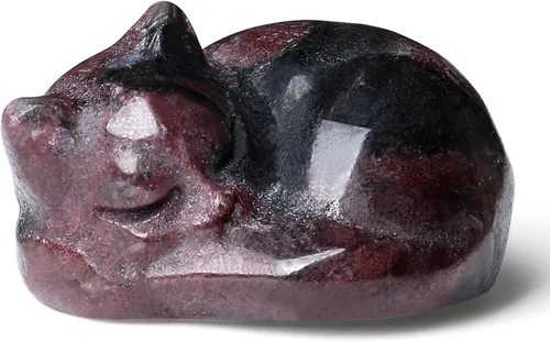 Miniatura 10 de QINJIEJIE Gato de Cristal de Obsidiana Negra de 2 Pulgadas, Piedras Preciosas de Gato Negro, Decoraciones de Estatua de Piedra Curativa, Lindas