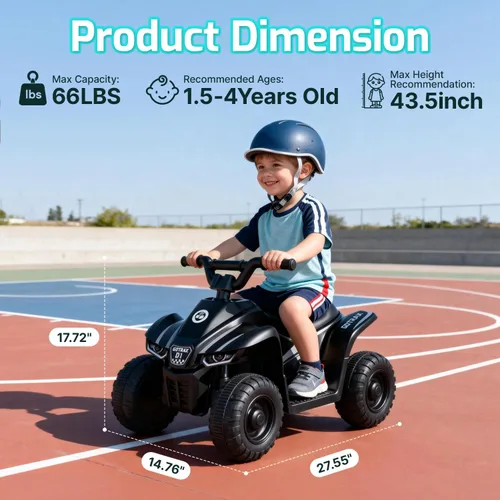Miniatura 7 de Gotrax Juguetes de paseo RT1 para niños pequeños de 1.5 a 4, batería segura de plomo de 12 V de hasta 80 minutos, 2 engranajes hacia adelante/atrás