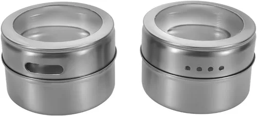 Miniatura 4 de 12 potentes latas magnéticas para especias: recipientes de almacenamiento de especias de acero inoxidable, tarros de especias de cocina con tapa 12