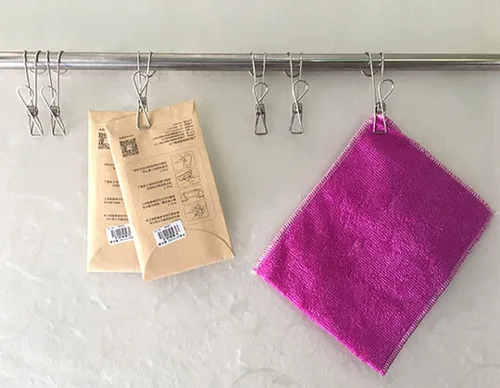 Miniatura 7 de 20 clips de acero inoxidable de cola larga con ganchos, alfileres para ropa, clip de papel para carpeta de alambre de metal, clips universales