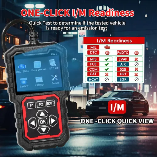 Miniatura 6 de V601 Escáner de Diagnóstico Profesional OBD2 - Lector Rápido de Códigos de Luz de Verificación del Motor, Probador de Voltaje, Preparación I/M