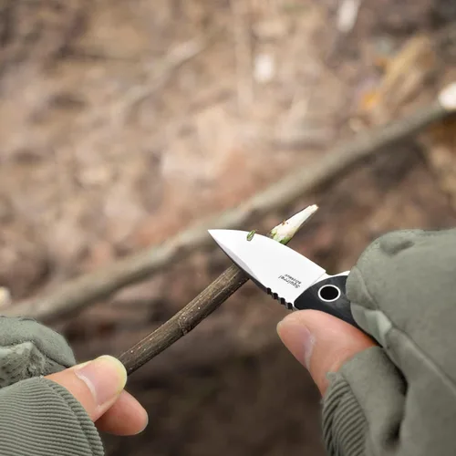 Miniatura 5 de TONIFE Cuchillo para el cuello, mini cuchillo de hoja fija de supervivencia al aire libre, EDC de alta dureza, hoja afilada de 1.7 pulgadas, cuello