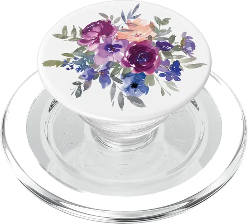 Miniatura 8 de PopSockets de flores moradas para mujer, PopGrip intercambiable