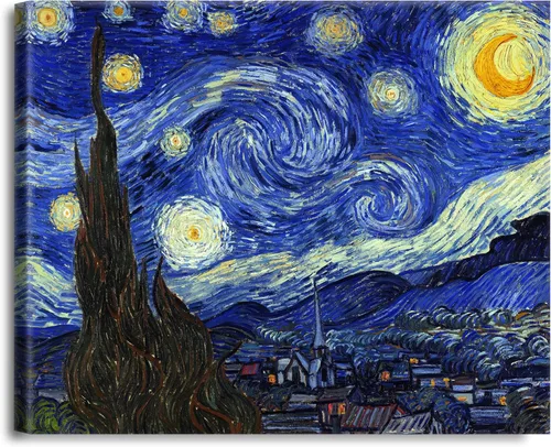 Miniatura 253 de A&T ARTWORK Noche estrellada sobre el Ródano de Vincent Van Gogh. Tamaño del marco: 36 x 30 pulgadas, tamaño de la imagen: 30 x 24 pulgadas