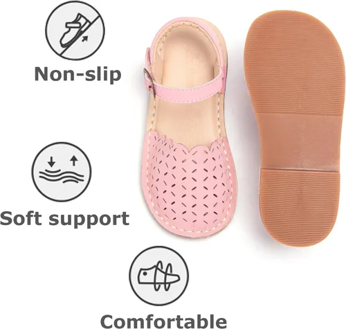 Miniatura 29 de THEE BRON Sandalias cómodas para niñas, zapatos para niños, sandalias rellenas