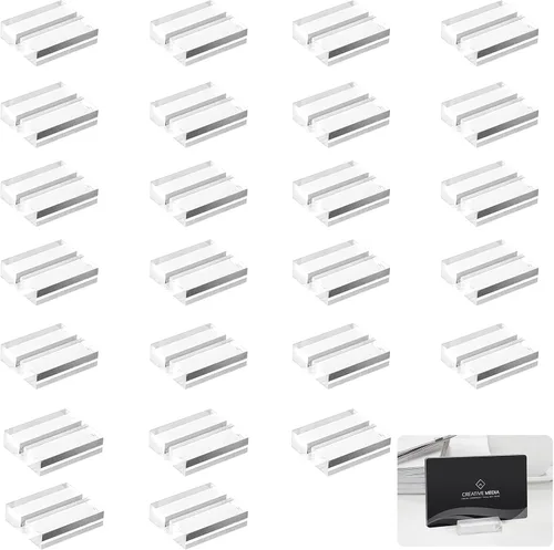 Miniatura 8 de 12 soportes acrílicos para tarjetas de lugar, soporte de exhibición de tarjetas, soportes para números de mesa, boda, menú, oficina, reunión