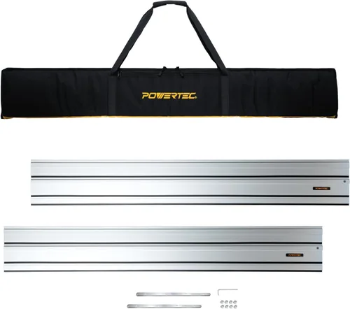 Miniatura 15 de Bolsa de riel guía de sierra de pista de 59" POWERTEC 71411 para Makita y DEWALT, con acolchado de doble cara para colocación segura del riel