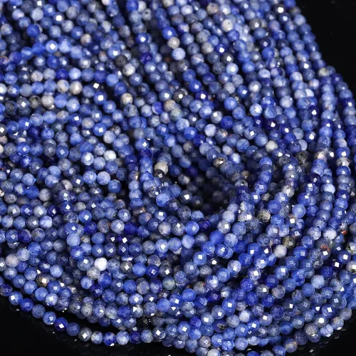 Miniatura 71 de 180 piezas 2mm Cuentas de piedras preciosas de turquesa africana natural facetada redonda suelta para hacer joyas