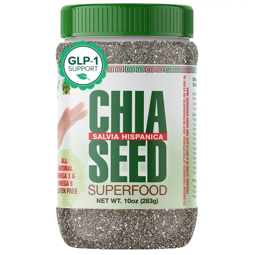 Sanar Naturals Semillas de chía - Suplemento de omega-3, proteína, fibra - Apoyo GLP-1 - Apto para dieta keto y paleo - Vegano, sin transgénicos,