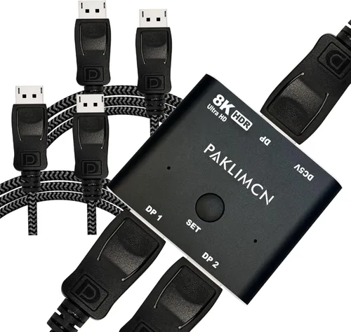 Miniatura 9 de Conmutador DisplayPort 8K60Hz Puerto de visualización 1.4 Caja DP 4K @144Hz Conmutador bidireccional 3in1out 3in1out, 1 en 3 salida para conmutar