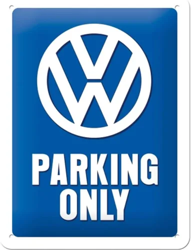 Nostalgic-Art Letrero de hojalata retro, 5.9 x 7.9 pulgadas, VW - Solo estacionamiento - Idea de regalo de autobús VW, producto oficial de licencia