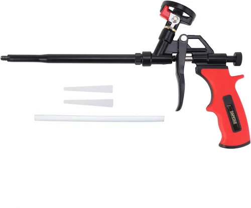 Miniatura 8 de Pistola de espuma en aerosol, pistola de espuma expandible, pistola dispensadora de espuma profesional de teflón, menos limpiador, rociador de Negro