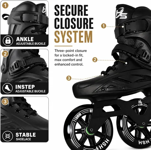Miniatura 2 de Patines en línea de 3 ruedas para mujeres y hombres, patines de alto rendimiento con ruedas de 4.331 in, patines de velocidad profesionales en línea