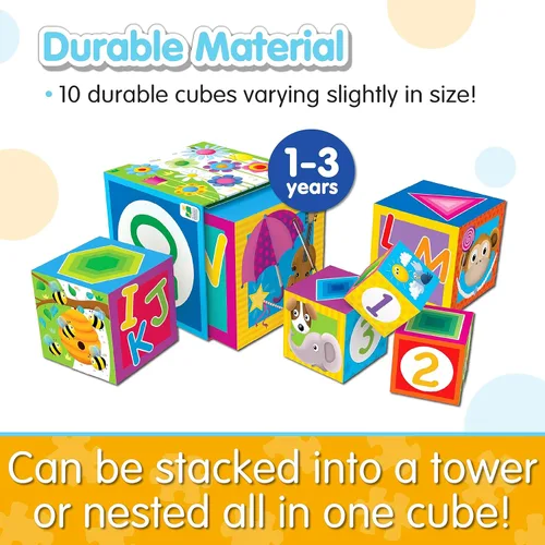 Miniatura 3 de Learning Journey International LLC Play & Learn - Cubos apilables - Juguetes STEM y regalos para niños y niñas a partir de 12 meses - Juguete