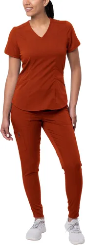 Adar Pro - Conjunto moderno de ropa quirúrgica atlética para mujer Camiseta quirúrgica moderna con cuello en V y pantalones quirúrgicos de yoga y