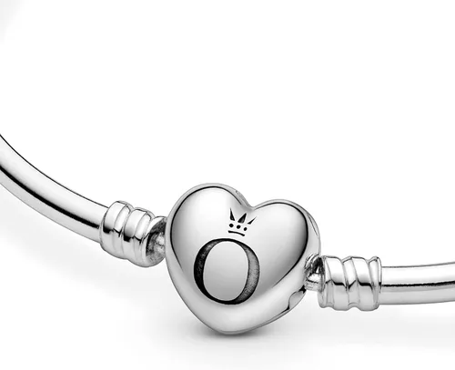 Miniatura 4 de Silver Pandora Bangle with Heart Logo Clasp